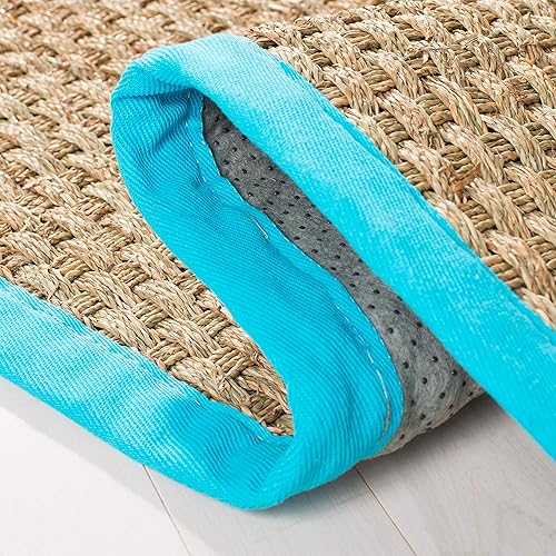 Vista 47 de SAFAVIEH Natural Fiber NF114A - Alfombra de hierba marina, tejido de canasta, con borde, para zonas de alto tráfico, sala de estar, dormitorio, 2