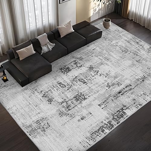 Vamcheer Alfombra abstracta lavable  Estilo contemporáneo para sala de estar, dormitorio o cocina, no desprende pelusa y fácil de limpiar, apta para