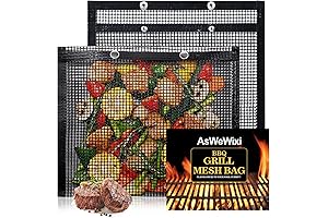 Kona Mesh Grill Bags for Outdoor Grilling, Non-Stick Barbecue Bags Reusable for All Grills