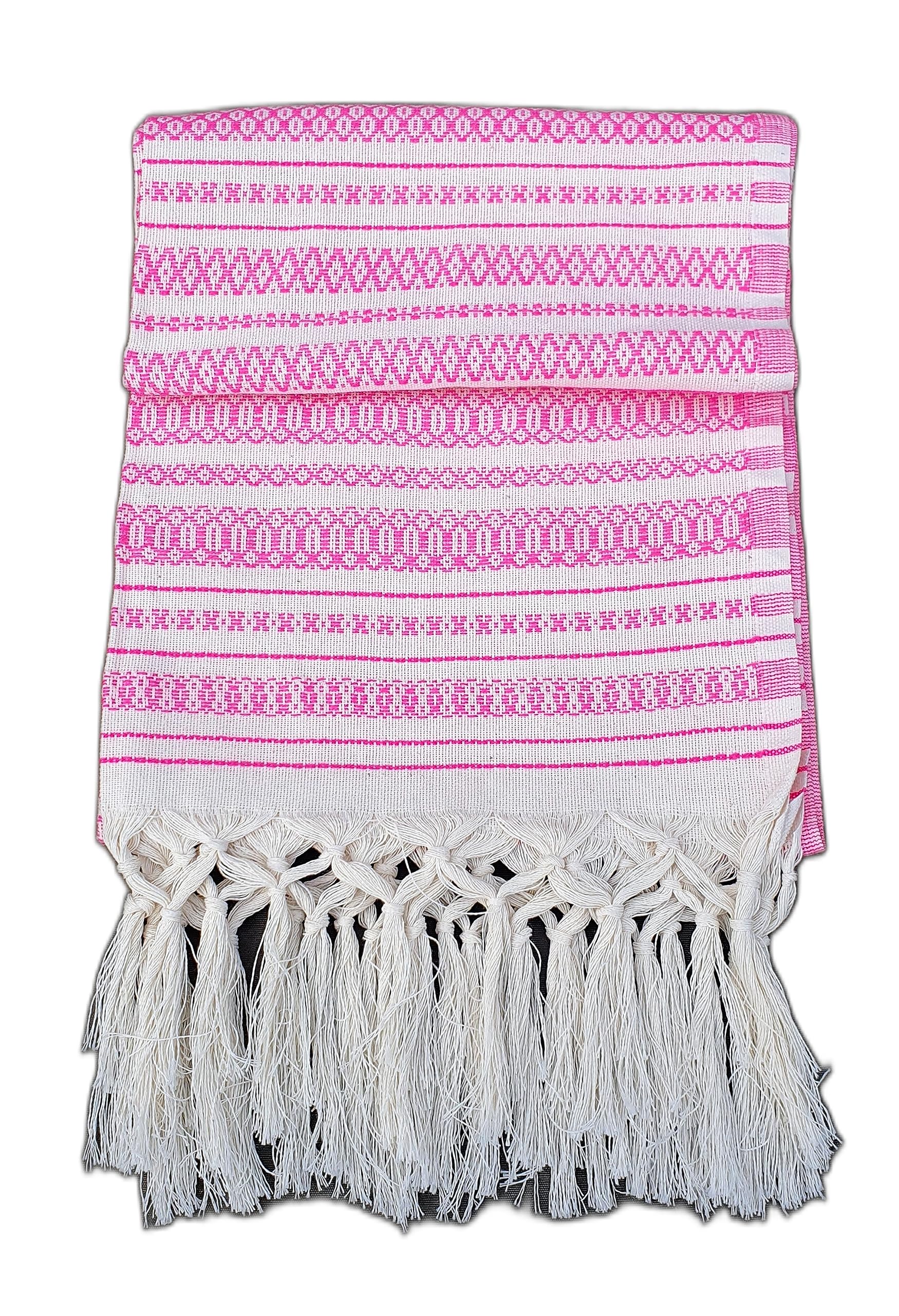 ALKIMIA INC Mexican Handmade Cotton Dotted Rebozo Shawl (Pink)