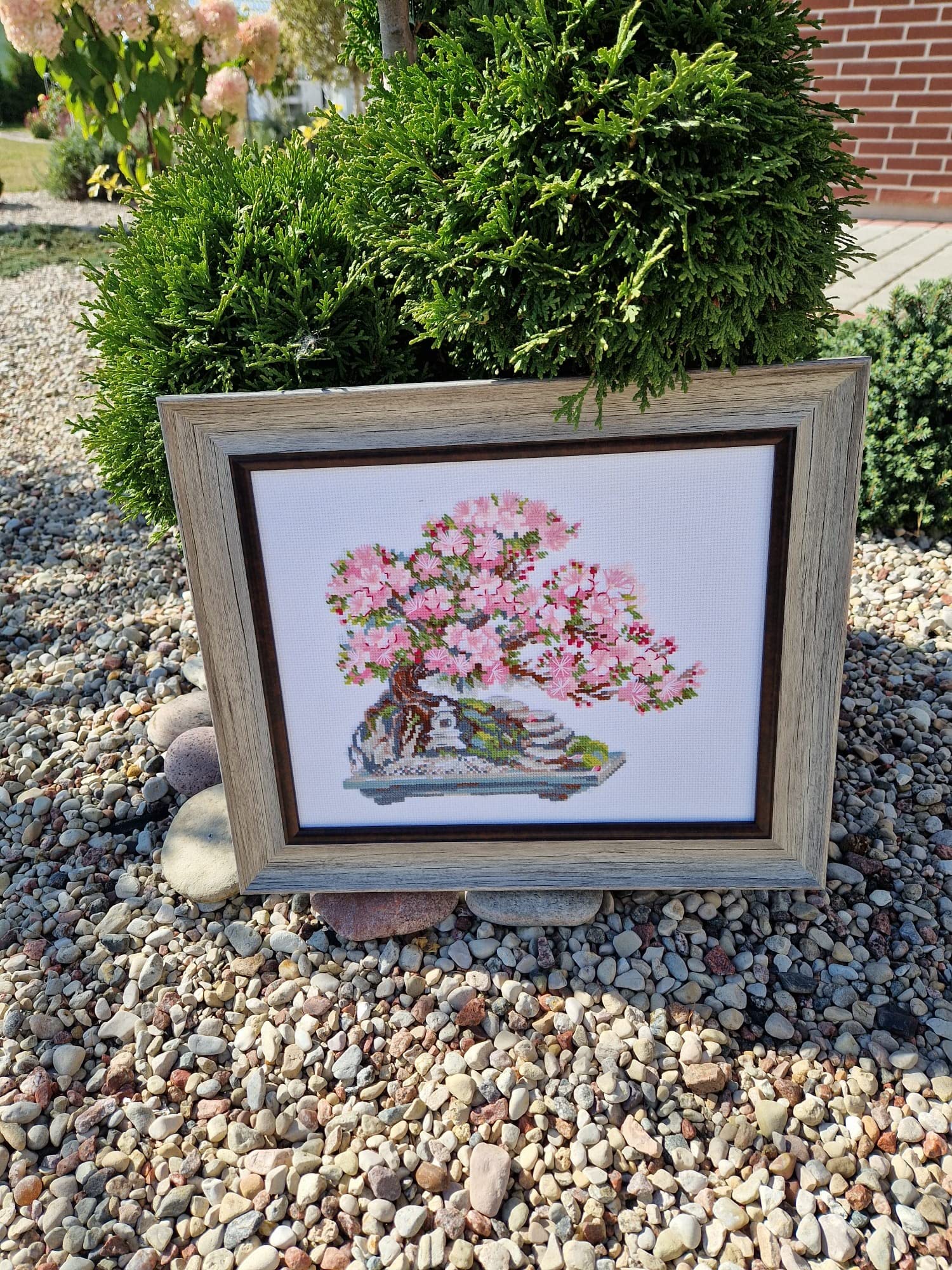 RIOLIS - Bonsai in fiore 2042, Punto croce 30x24, Punto croce kit da ricamare, Disegni da ricamare, Embroidery kit, Kit ricamo punto croce