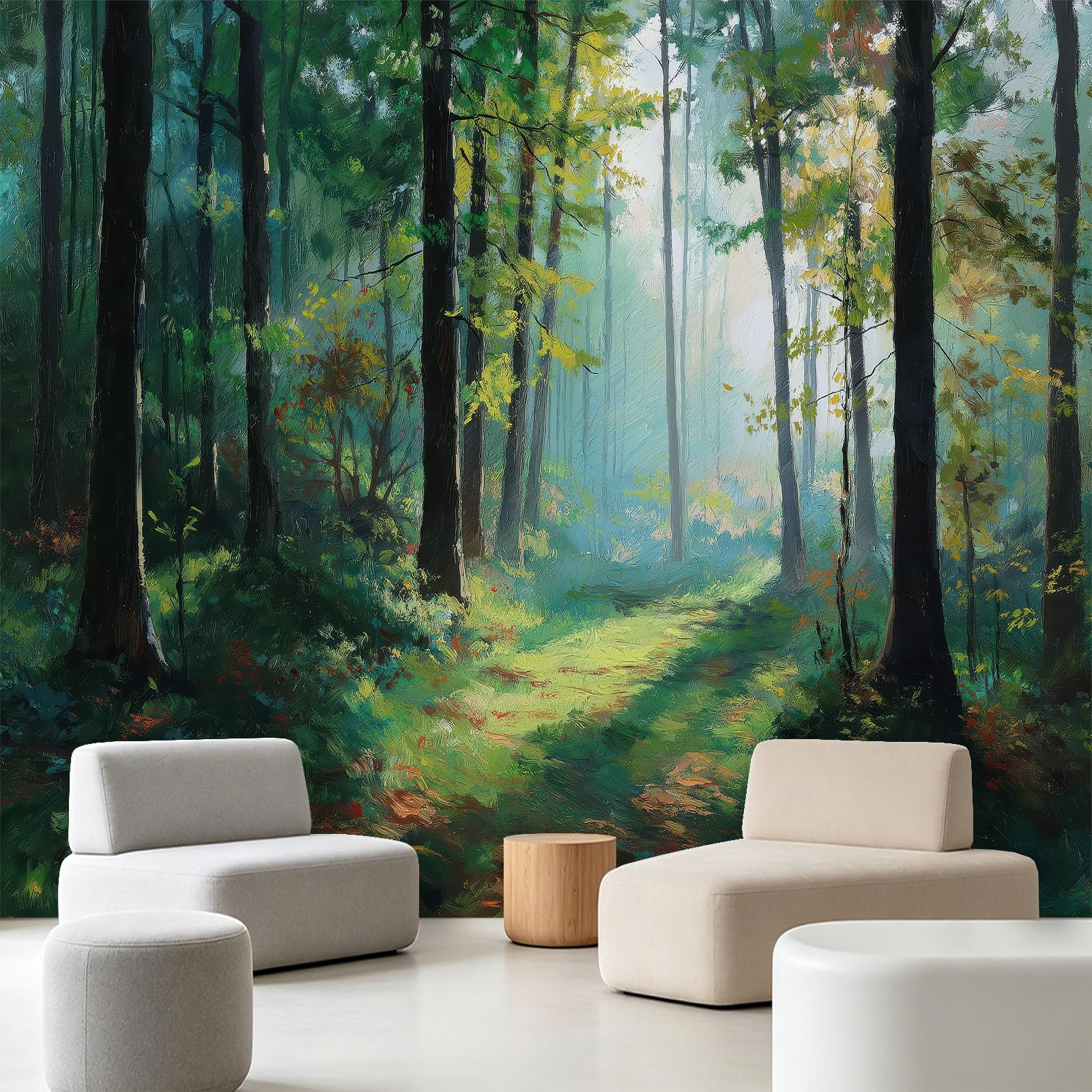 Tapisserie photo forêt paysage naturel xxl intissé pour décoration murale chambre