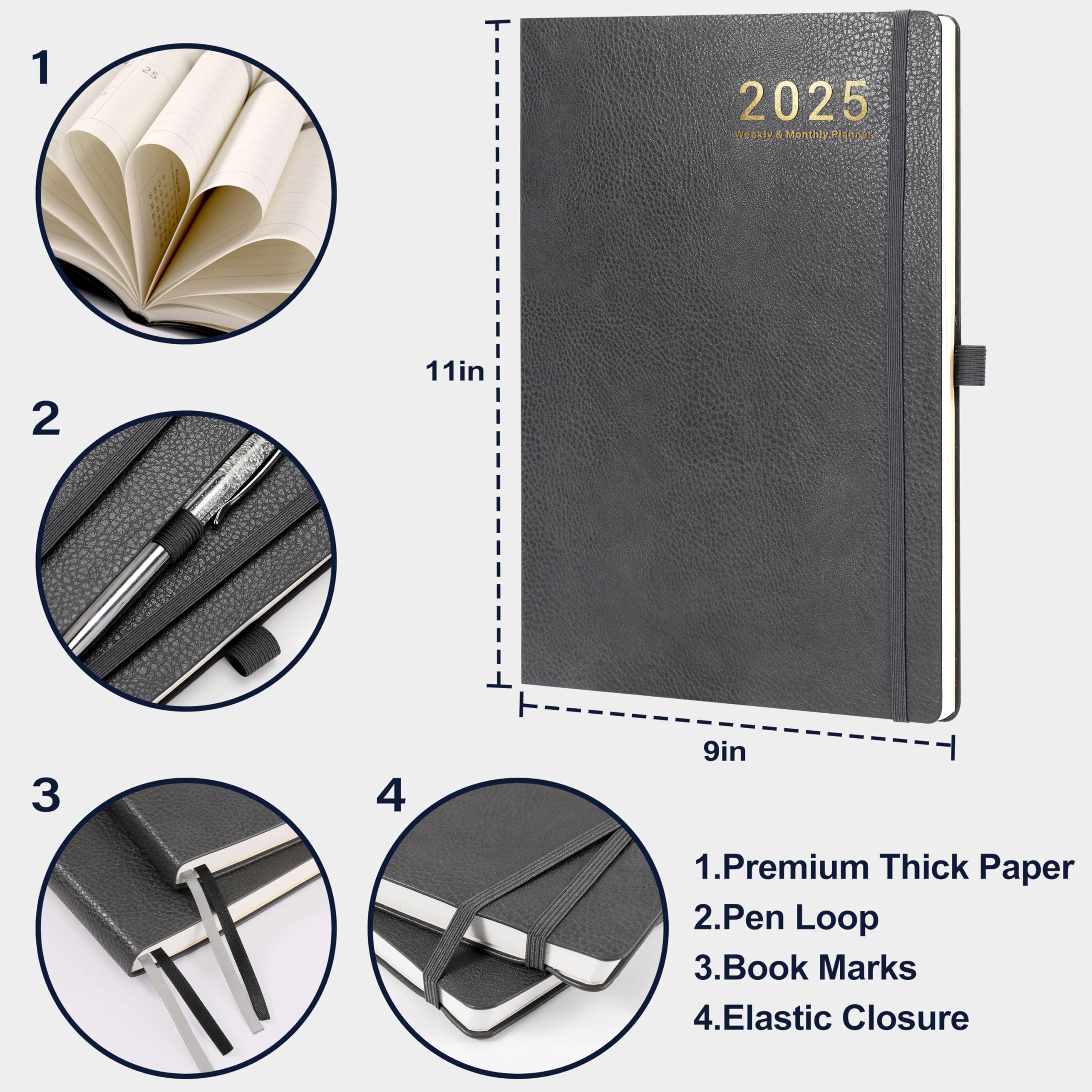Monthly Planner Leather Cover