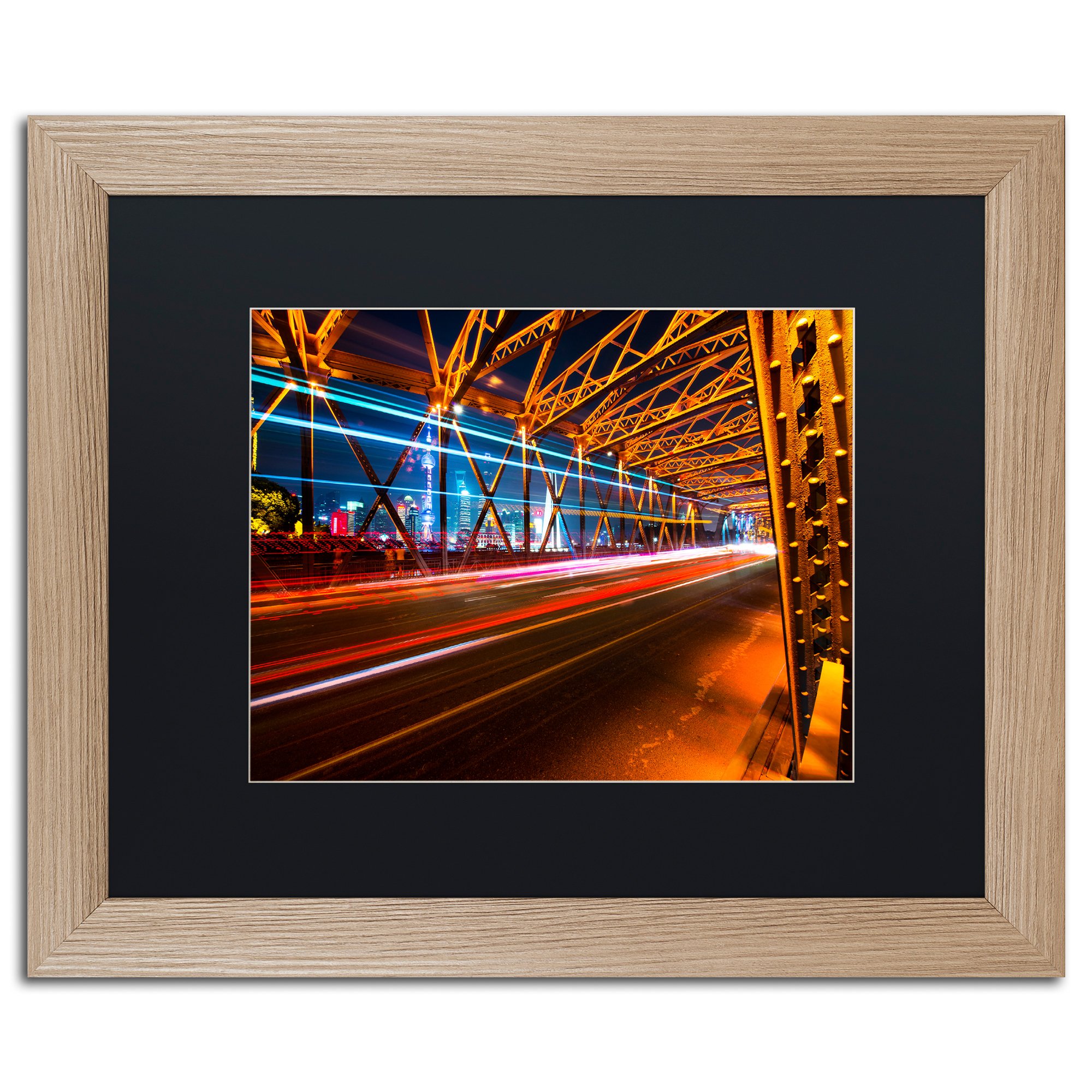 Light Net by Philippe Hugonnard, Black Matte, Birch Frame 16x20-Inch