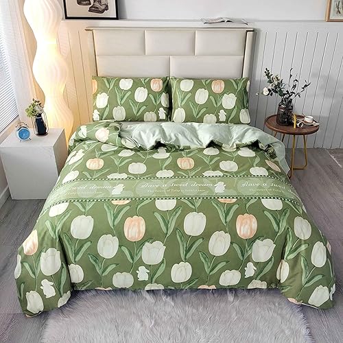 Miniatura 9 de SDIII Juego de funda de edredón de 3 piezas, color gris, funda de edredón con lazos en las esquinas y cierre de cremallera, resistente a las arrugas