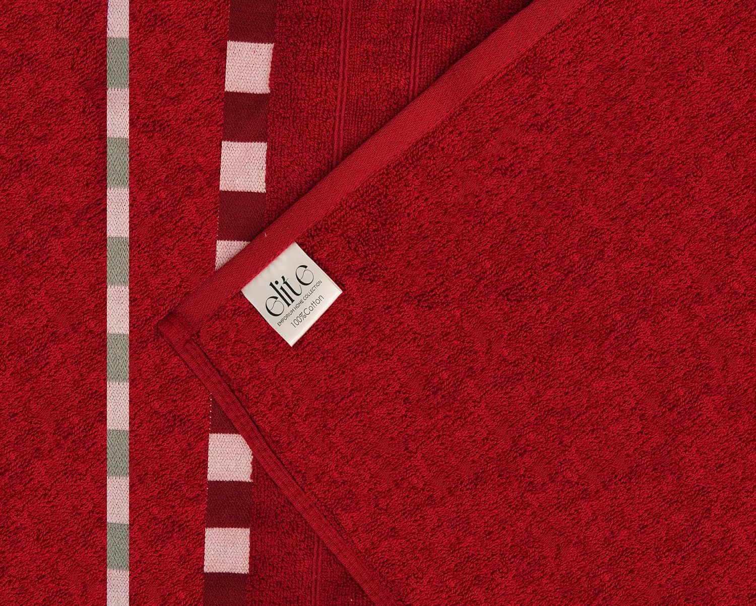 ELITE 8 Piece Luxury Bath Towel Set – 100% Cotton, 600 GSM Quick Dry Towels – 2 Bath Towels 27"x54", 2 Hand Towels 16"x28", 4 Washcloths 12"x12" – Ultra Soft, Absorbent & Durable (Red)