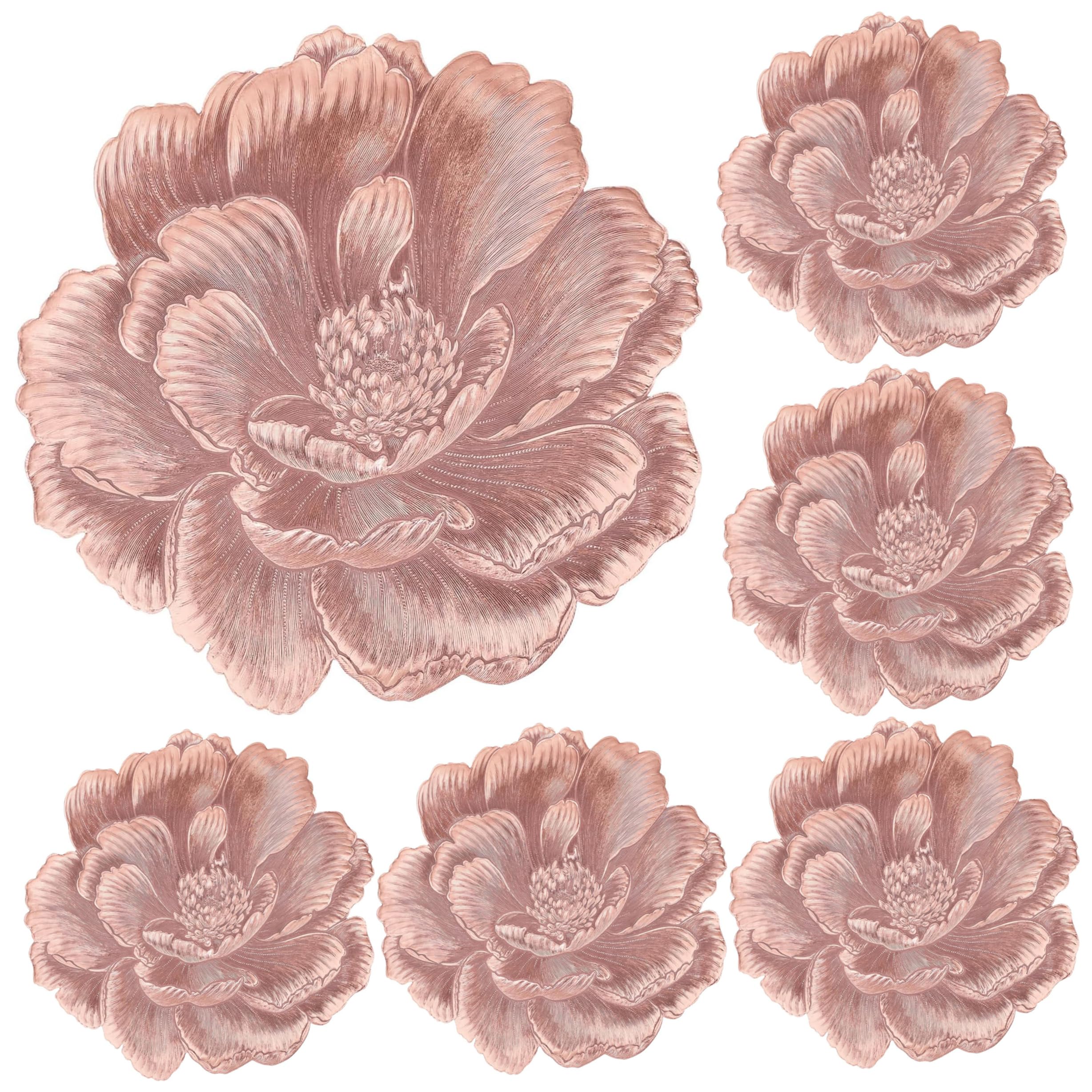 Set de table PVC or rose lot de 6 tapis d'assiette lavables pour cuisine moderne et salle à manger