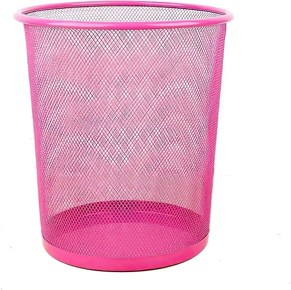Sinoba Papierkorb Mülleimer Abfalleimer rund | 18L Mesh Papiereimer aus Metall für Büro & Kinderzimmer | 34cm Höhe | Schwarz - 3