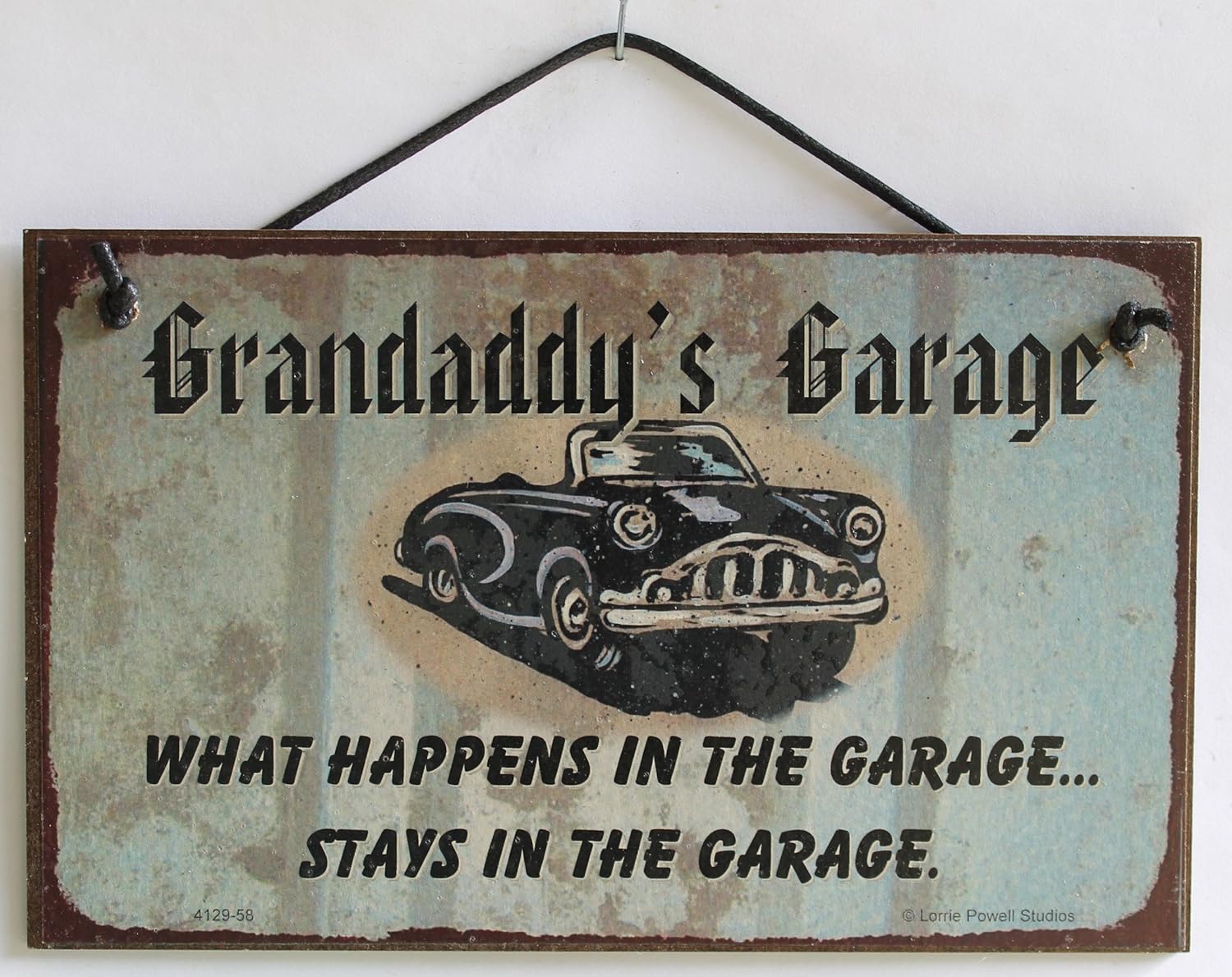 5x8 Sign with Classic Car Saying"Grandaddy's Garage WHAT