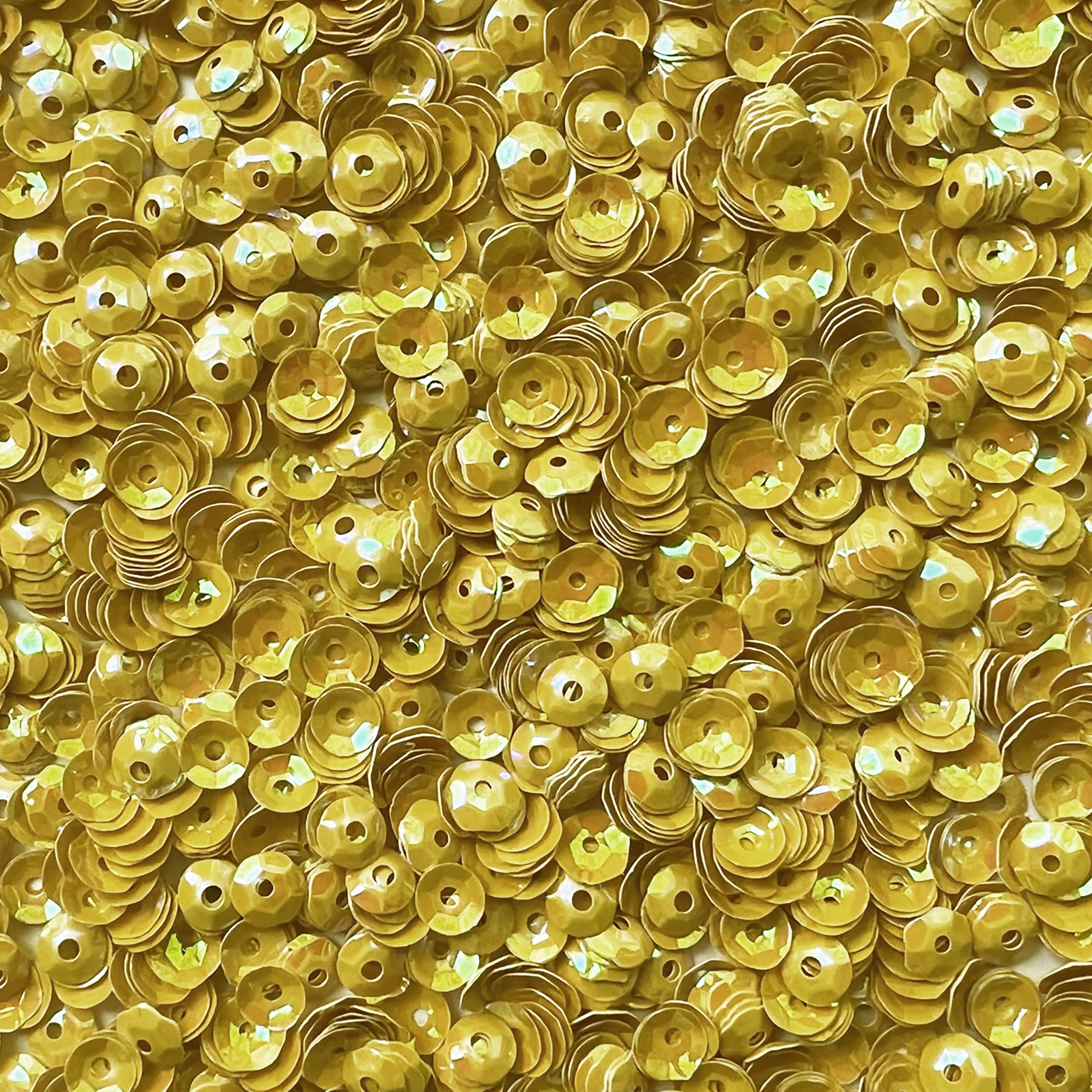 5mm Cup Sequins Golden Yellow Crystal Rainbow Iris Duo Reversible Made in USA