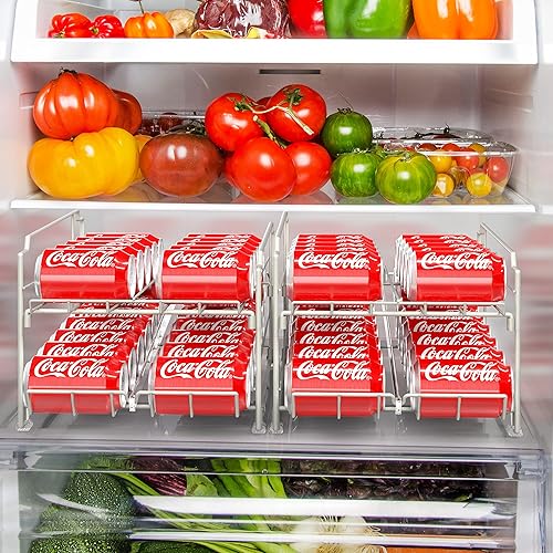 Miniatura 4 de Simple Houseware Dispensador de latas apilable de carga frontal de doble fila, blanco