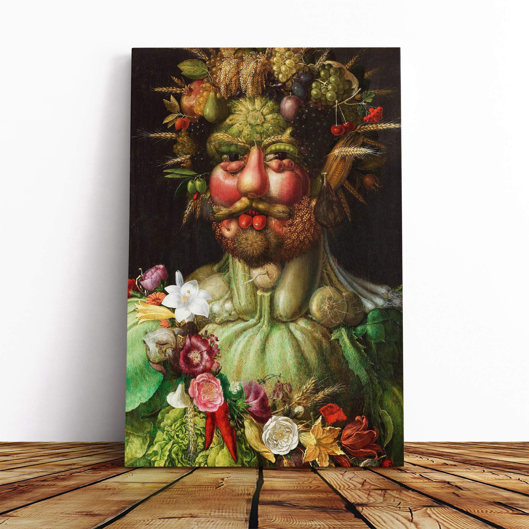 Giuseppe Arcimboldo Rudolf II as Vertumnus Canvas Print | Gallery Wrapped 30mm Frame Wall Art | 20x14 inches | Ready to Hang | Modern Picture | Living Room Bedroom Lounge Office