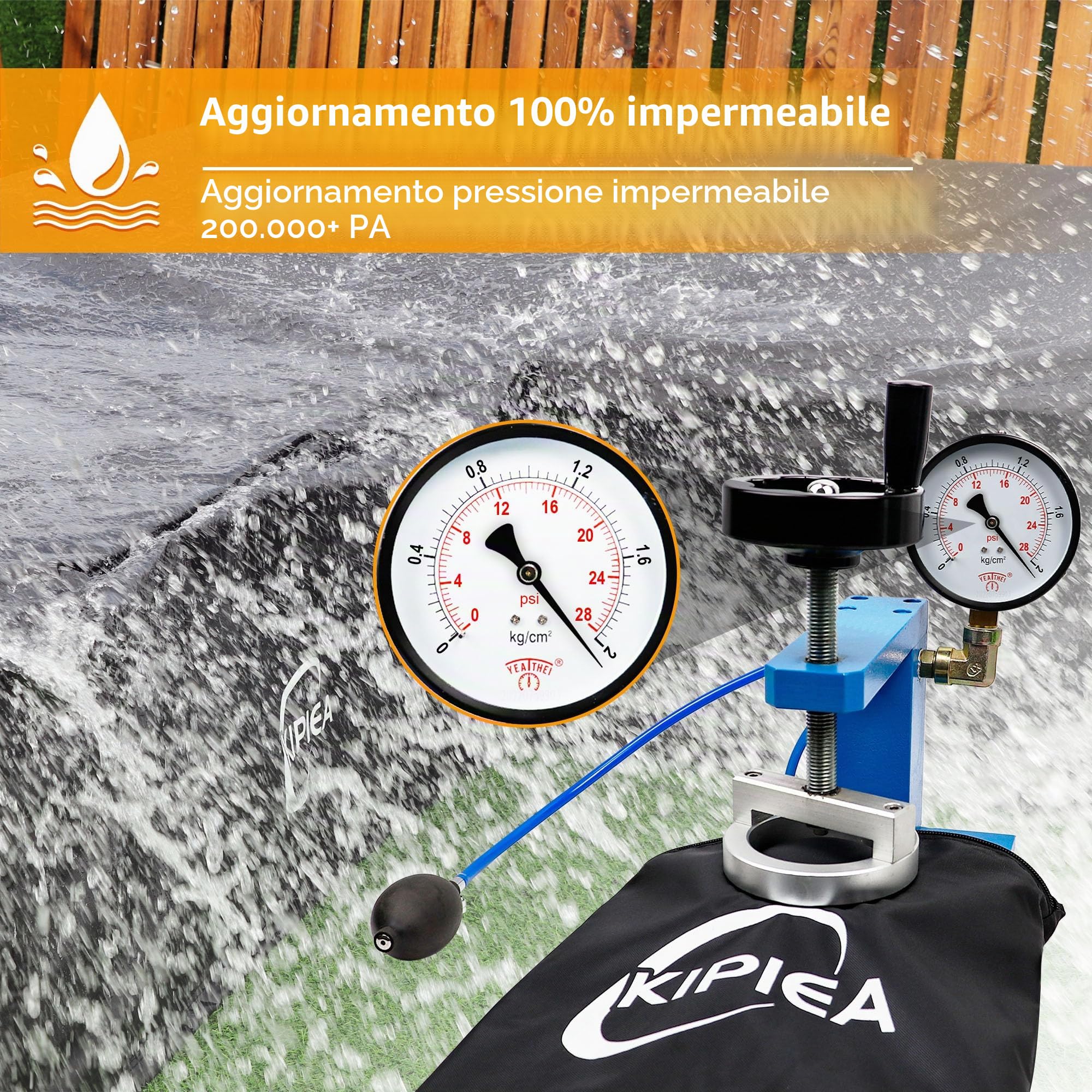 Kipiea Coperture per mobili da giardino a forma di L Impermeabili, Copertura per divano angolare da esterno 420D Tessuto Oxford Antivento, Anti-UV, Resistenti agli Strappi - ( 214x264x85x78/61cm)