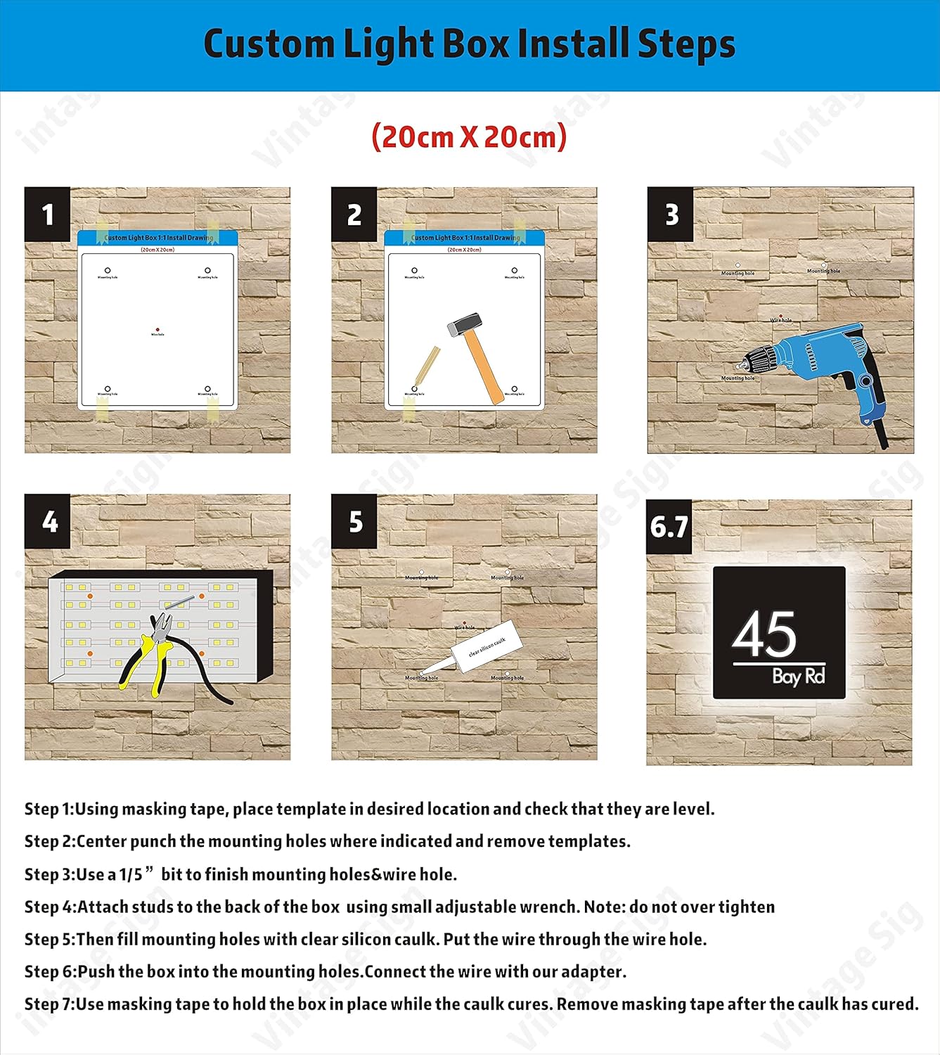 Custom Outside Modern Number Address Plaque LED lighted Letter Signs for House,Door,Office,Building, Personalized Outdoor Illuminated Metal Sign,Text,Logo,Street Name in Different Color,Size,Fonts (100cm I 40", Stype 7)