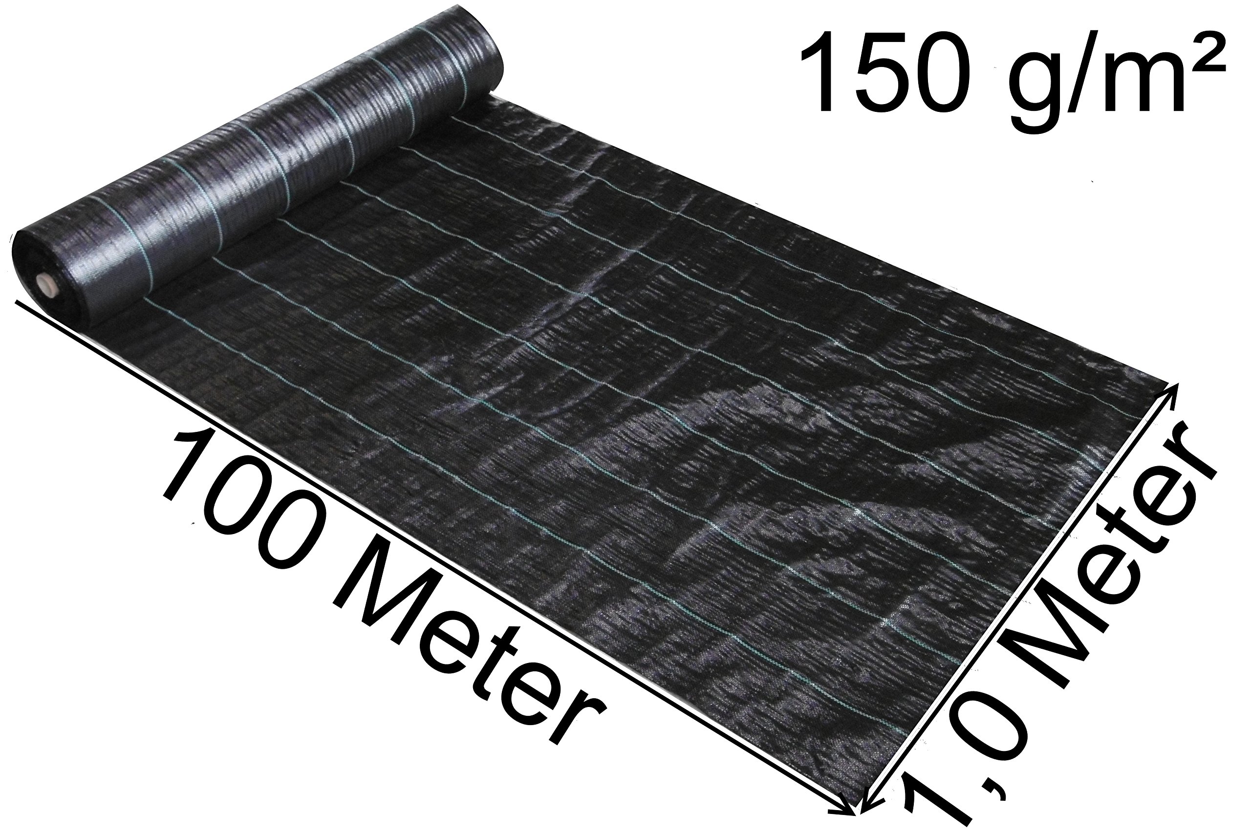 EXCOLO 100m² Bodengewebe Bändchengewebe Unkrautfolie Unkrautvlies Unkraut Schutz Gewebe 150g/m²