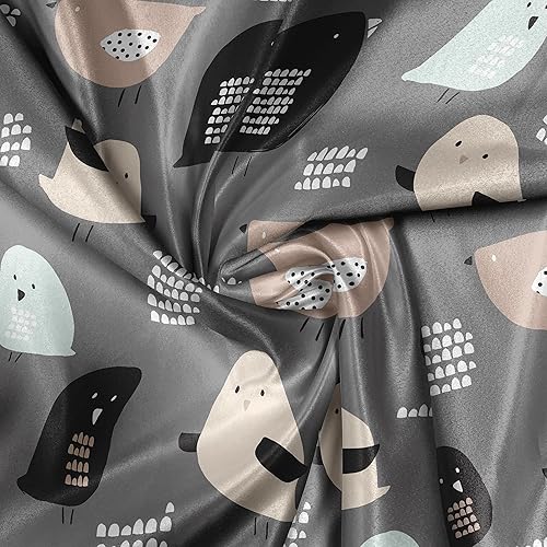 Vista 696 de Lunarable The Yard, tela azul real de The Yard, patrón de cerámica inspirado en el Medio Oriente estilo marroquí, estampado oriental, tela de satén