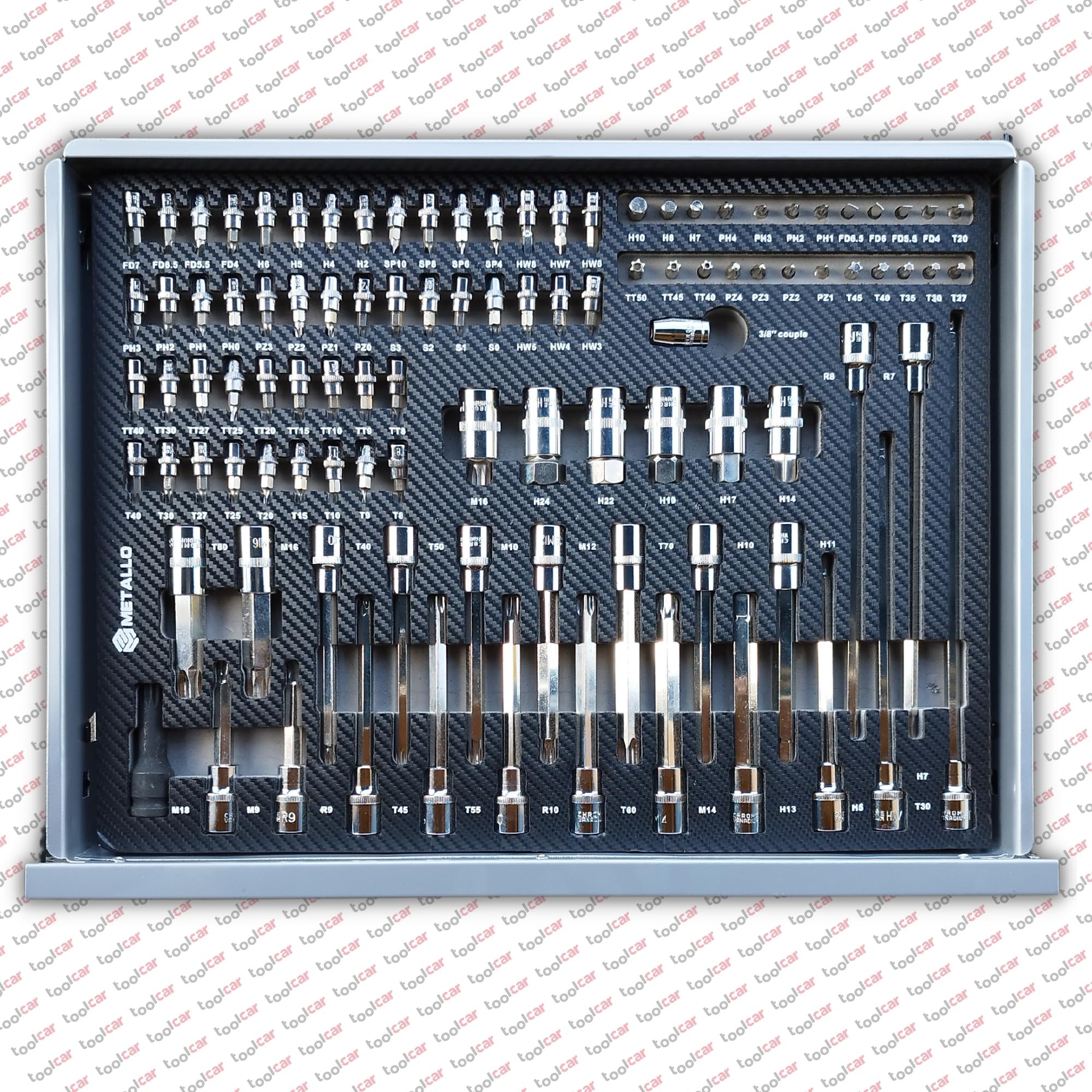Metallo Servante d'atelier Chariot à outils Rempli d'outils à main