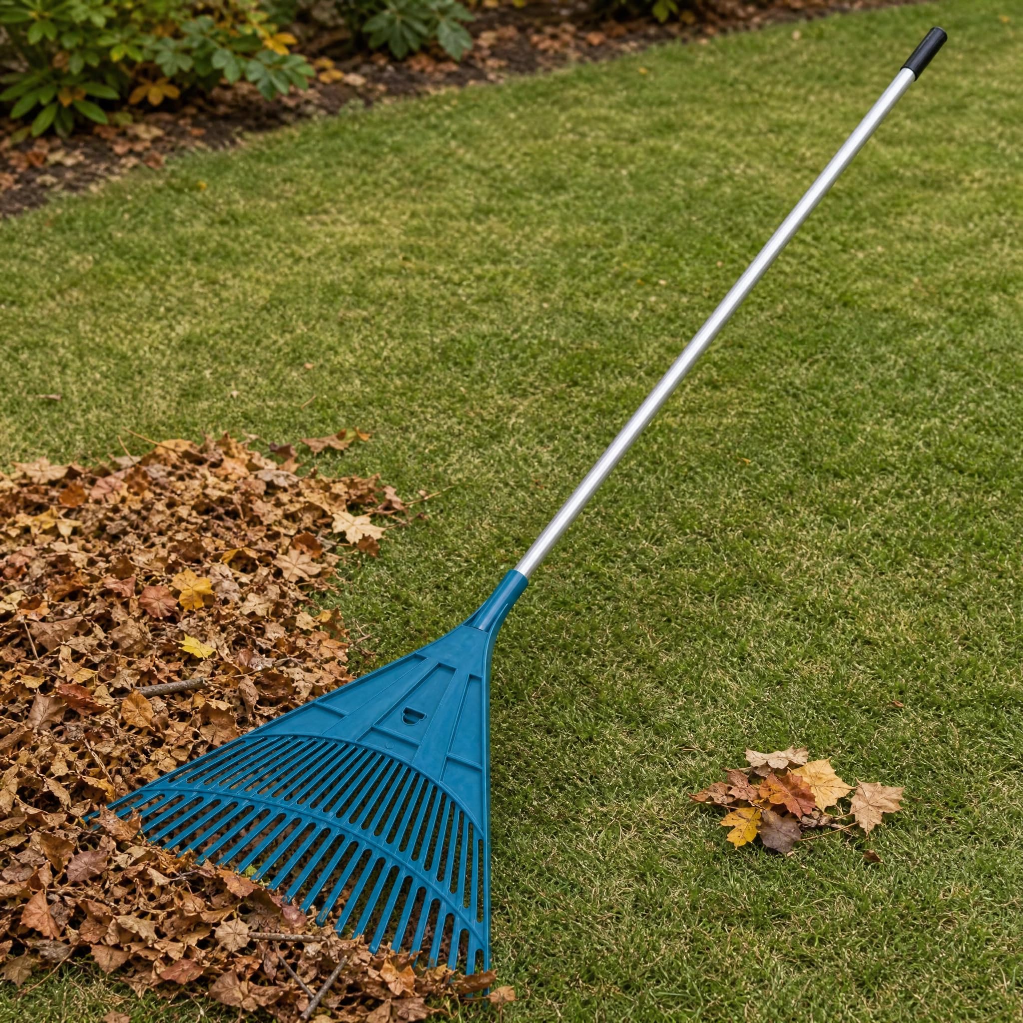 Râteau Jardin à Feuilles télescopique , 24 Dents, Manche alu Inclus