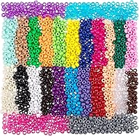 Vista 1 de Cuentas de Pony de Plástico Coloridas para Pulsera para Hacer Joyas para Pulseras de Amistad 6x9mm Multicolor para Cuentas Trenzado de Cabello
