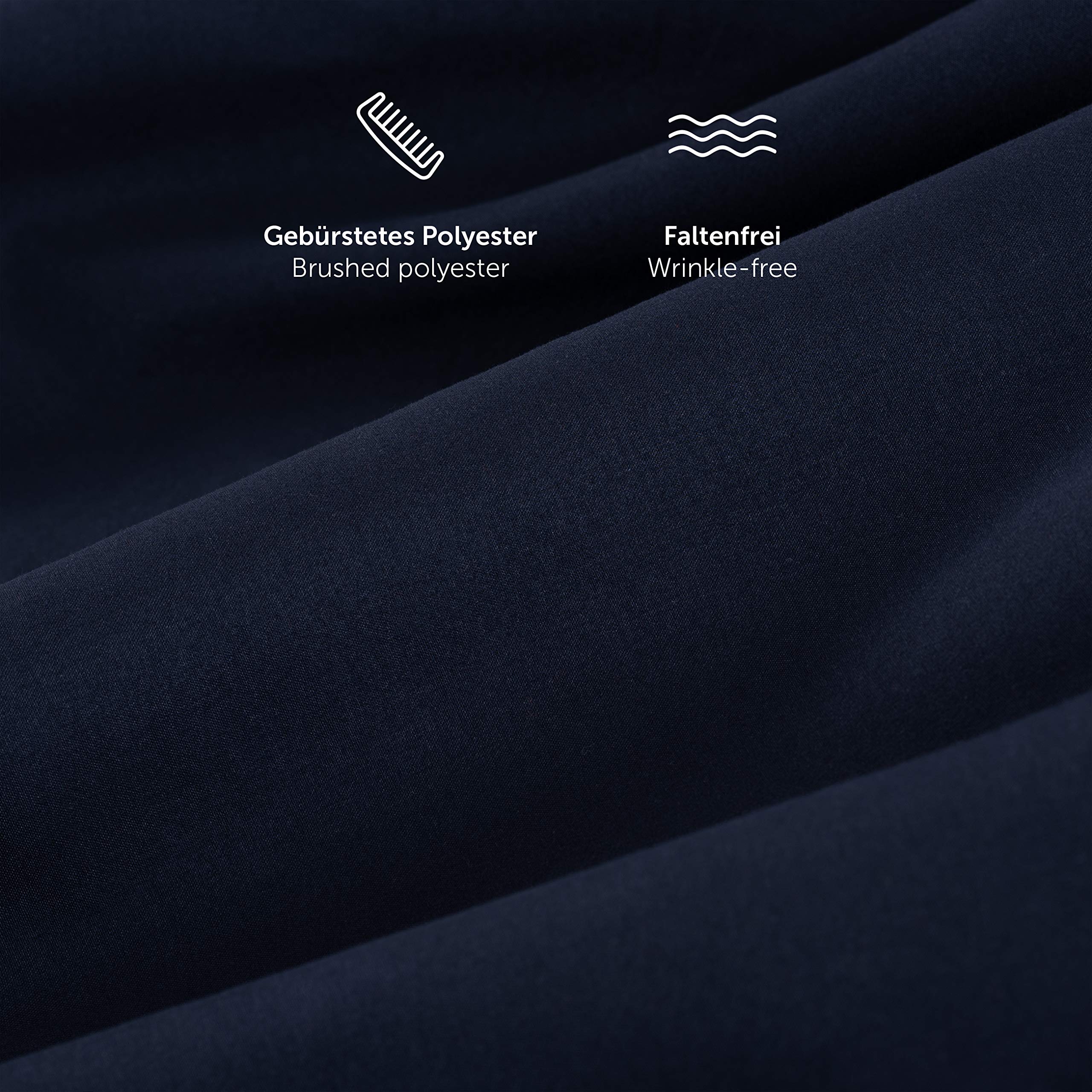 Blumtal Copripiumino 220 x 240 cm in microfibra con 2 federe 65 x 65 cm – Parure da letto 220 x 240 2 persone, Basic, certificato Oeko-Tex, ultra morbido – blu scuro