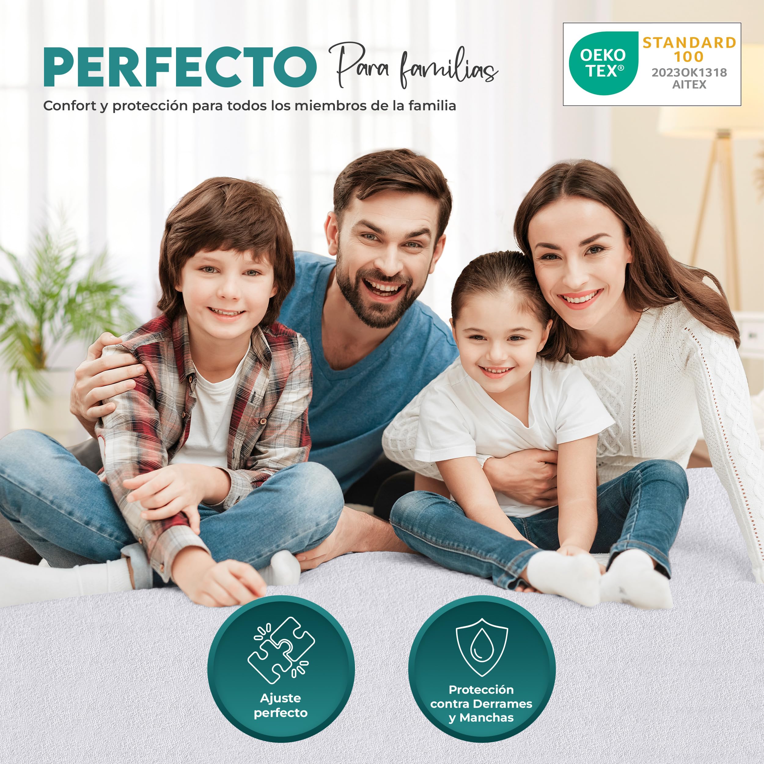 Utopia Bedding Protector Colchón 135 x 190 x 40 cm Impermeable, Certificación Oeko-Tex Funda Colchón, Cubre Colchón Transpirable, Elástico En Todo El Contorno — view 6