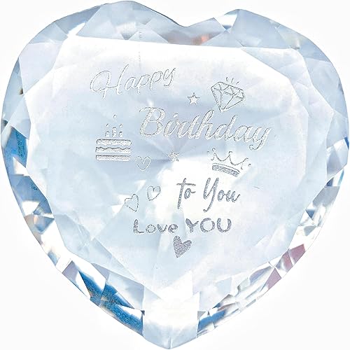 Miniatura 7 de Regalos de cumpleaños para ella, regalos de cumpleaños para mujer, recuerdo de cristal con forma de corazón grabado, regalos de cumpleaños para