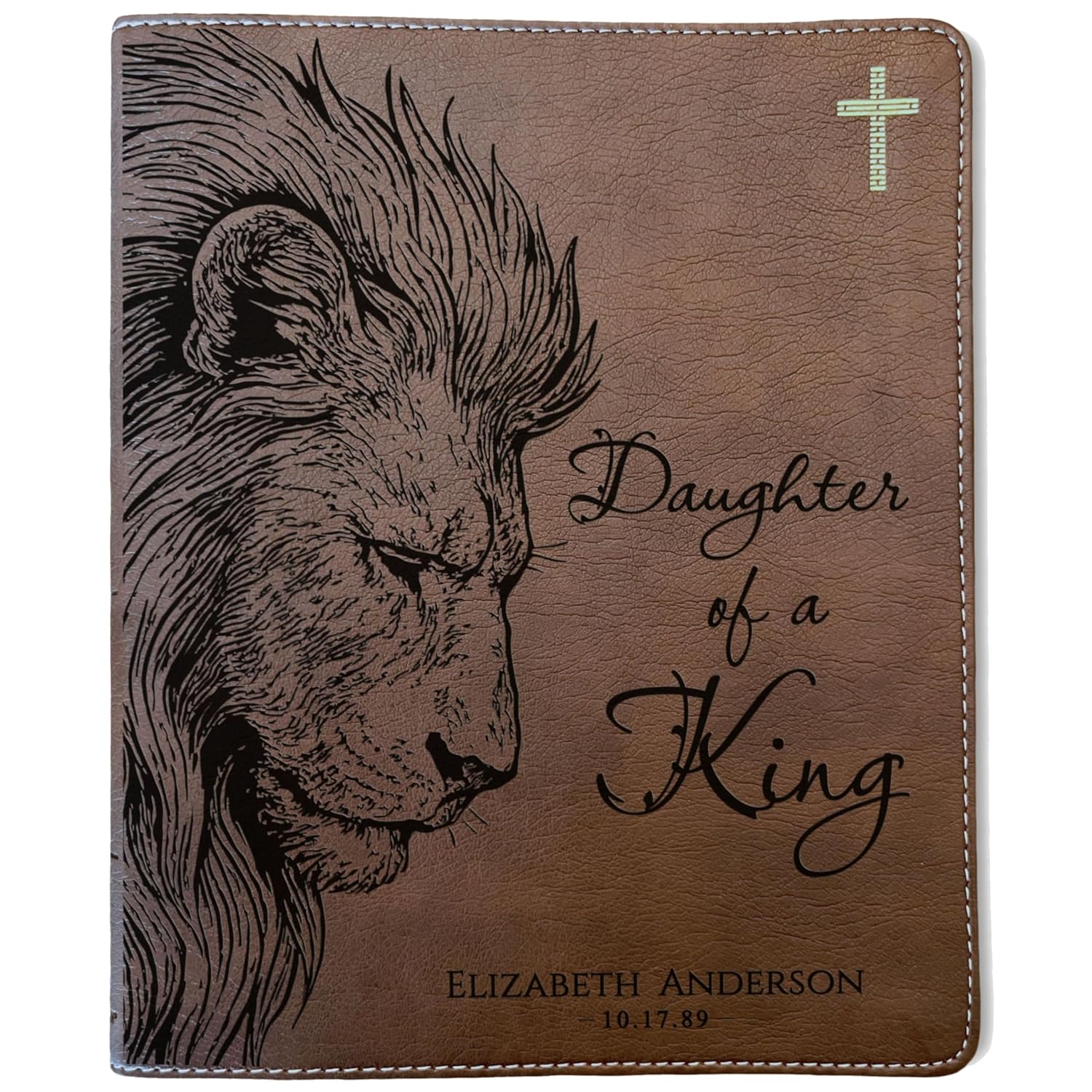STARKENBURG COMPANY Personalized NIV Journaling Bible, Daughter of a King Lion Design, Custom Engraved Name, Christian Gift, Baptism Gift, Bible Gift for Her