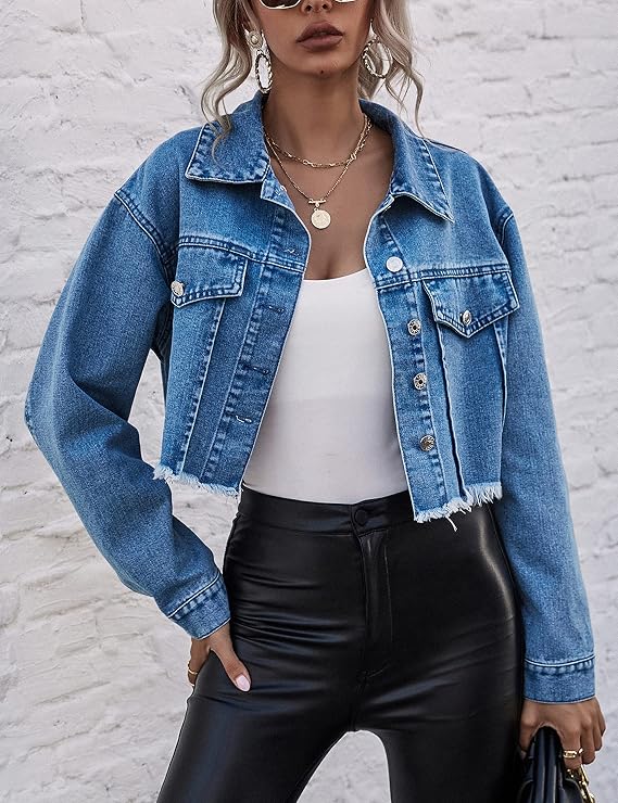 Jean Cropped Jacket Coat at Amazon 
