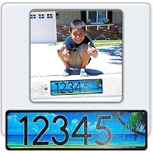 Curb Wrap Address Decal Aluminum House Number Decals for Front Doors, Windows, Curbs, or Walls Weather Resistant Curb Wraps Perfect for Outside House Customization Blue Beach