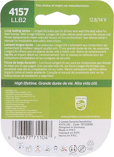Miniatura 2 de Foco en miniatura de larga duración 3157LLB2 de Philips, 2 packs, 4157LLB2