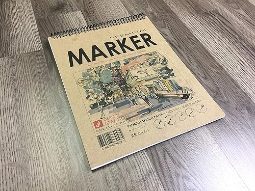 Miniatura 2 de Design Ideation Cuaderno de bocetos con marcador de marca libro encuadernado en espiral de papel premium para lápiz, tinta, marcador, carbón y