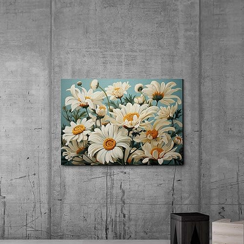Miniatura 4 de Flower Market Art Prints London Tokyo, Flower Wall Art, Aesthetic Flower Canvas prints Unframed, daisies Wall Decor Pictures for Wall Living Room