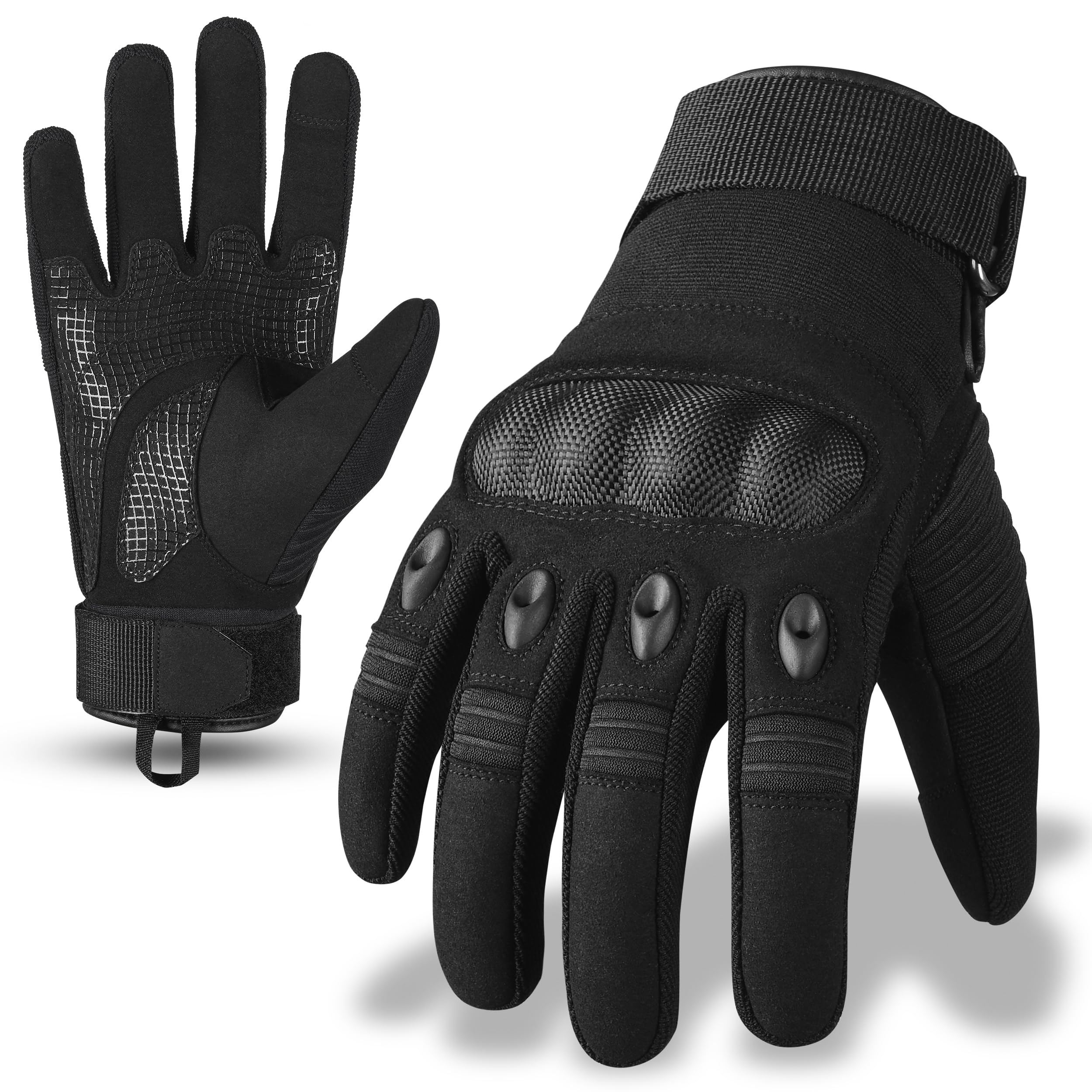 Motorcycle Gloves with Hard Knuckle Black Motorcycle Glove for Men Women Touchscreen Function Motorbike Gloves Powersport Gloves