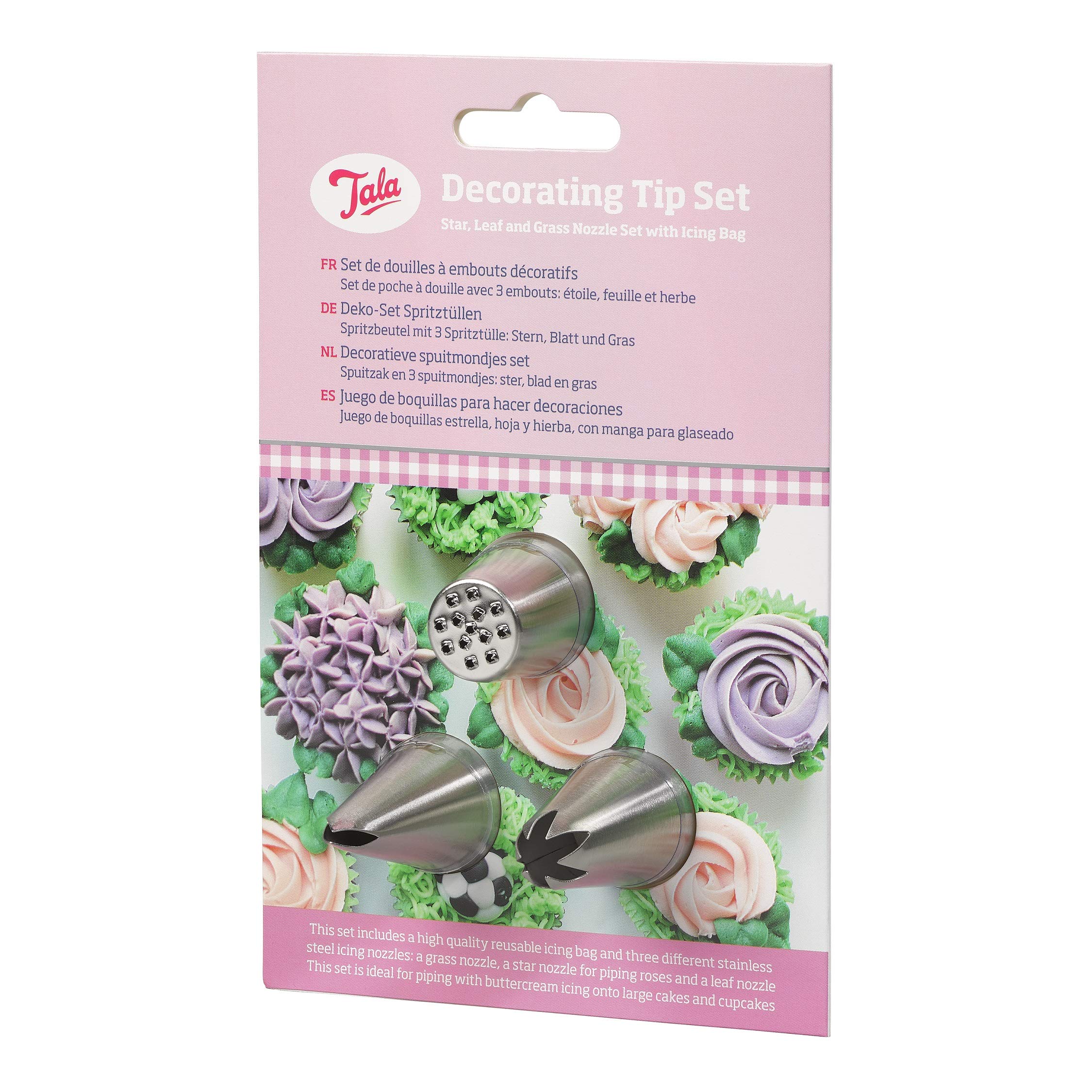 Tala Icing Bag Set with Star, Leaf and Grass Nozzles