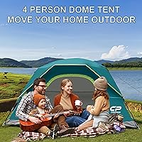 Vista 7 de Tents for Camping 4 Person Tent Waterproof Windproof Double Layer Camping Tent, Easy Setup Dome Tent with Large Mesh Windows & Wider Door for
