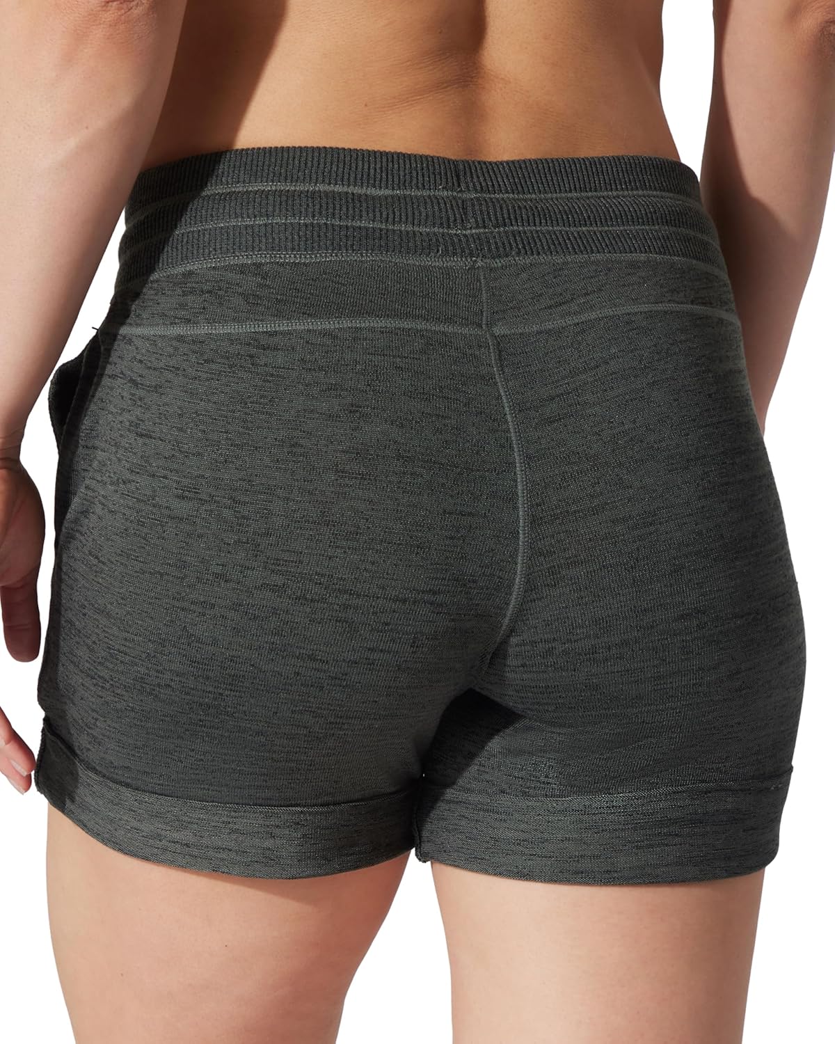 90 Degree By Reflex Womens Soft Sweat Shorts High Waisted Drawstring Lounge Shorts with Pockets - Image 5