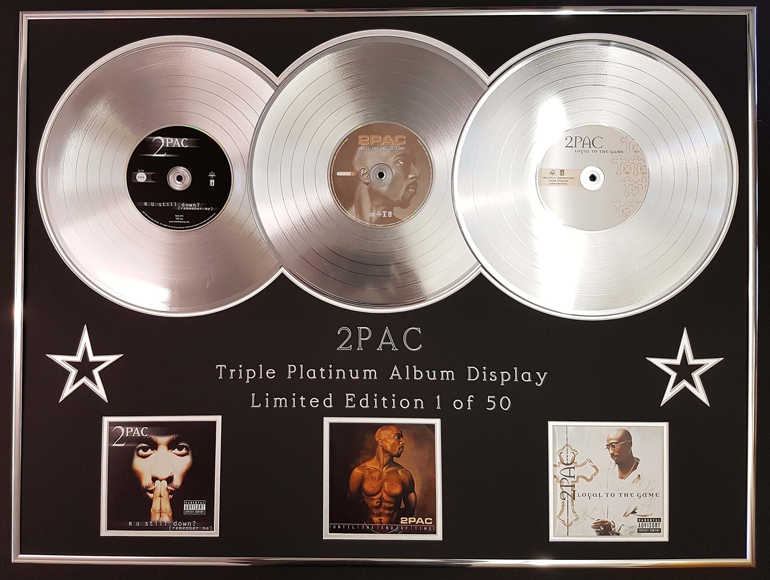 2PAC /TRIPLE PLATINUM ALBUM DISPLAY/R U STILL DOWN? + UNTIL THE END OF TIME + LOYAL TO THE GAME/COA