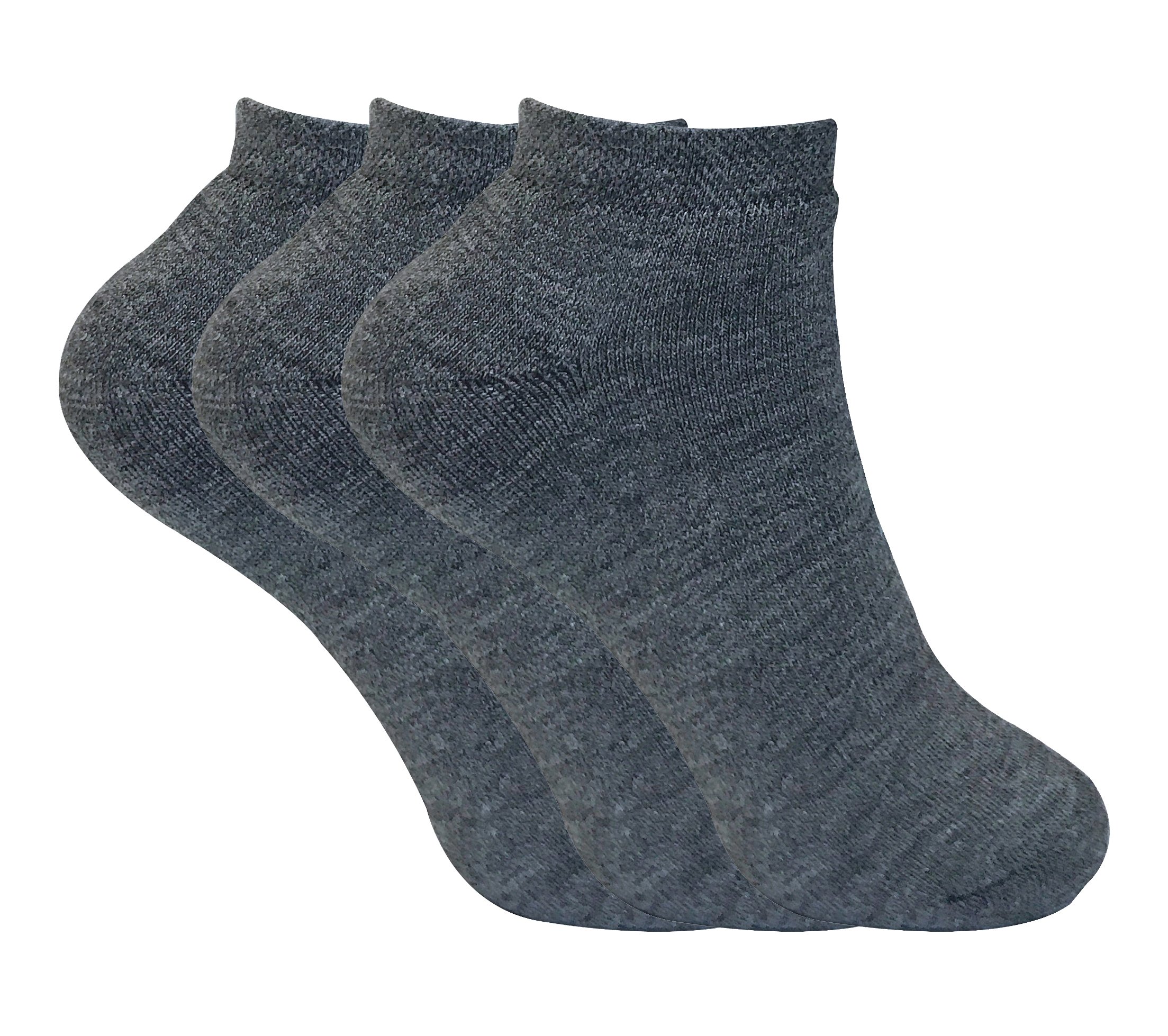 Sock Snob3 Pack Womens Thick Winter Warm Padded No Show Low Cut Short Thermal Ankle (5-8 US, TTS Charcoal)
