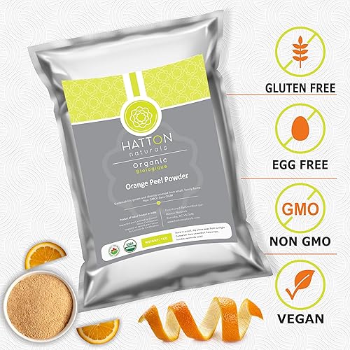 Miniatura 3 de Polvo de cáscara de naranja orgánica  1 libra de cáscara de naranja fresca seca de naranja, perfecta para el cuidado de la piel, cuidado del