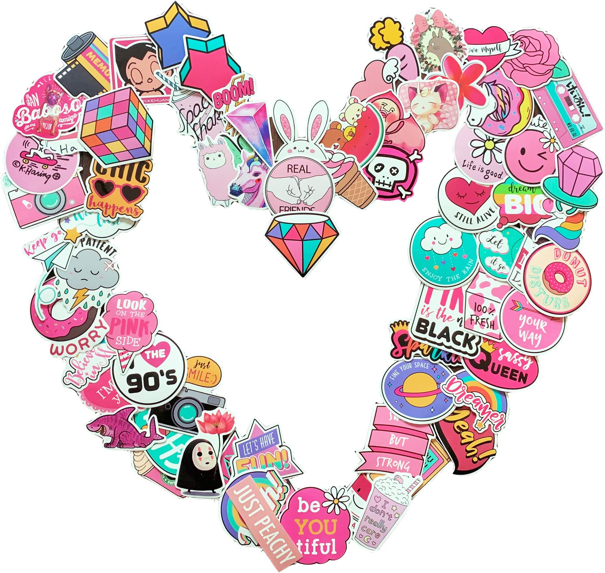 Graffi Stickers, Galaxy Sticker for Personalize Laptop Water Bottle Car Helmet Skateboard Luggage Bike Bumper Waterproof Logo Vinyl Decals, Best Gift for Kids,Girls,Adult- No-Duplicate Pack GS50