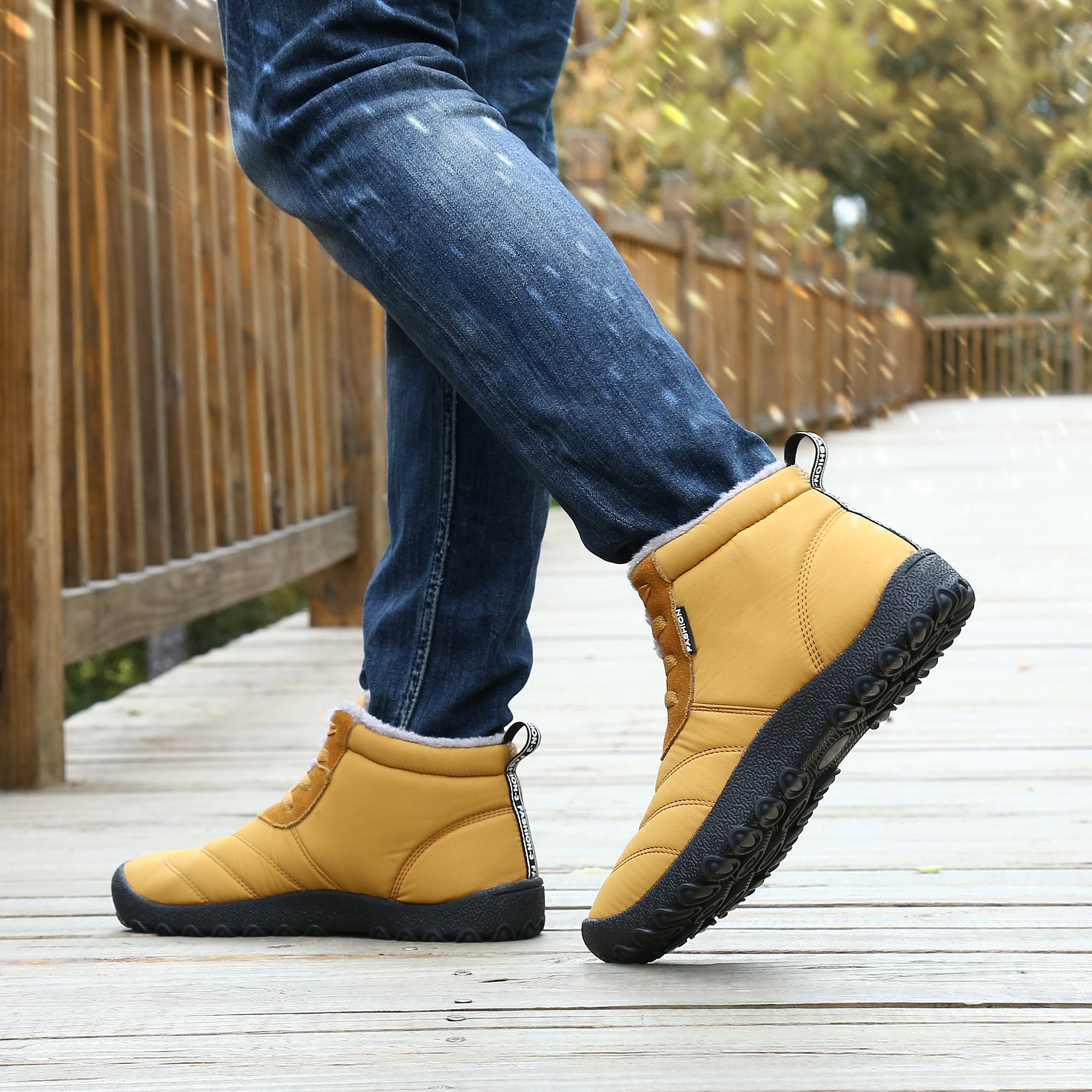 Krótkie buty damskie, Popoti buty śniegowe unisex zimowe ocieplacze kostki ciepłe płaskie antypoślizgowe buty na zewnątrz