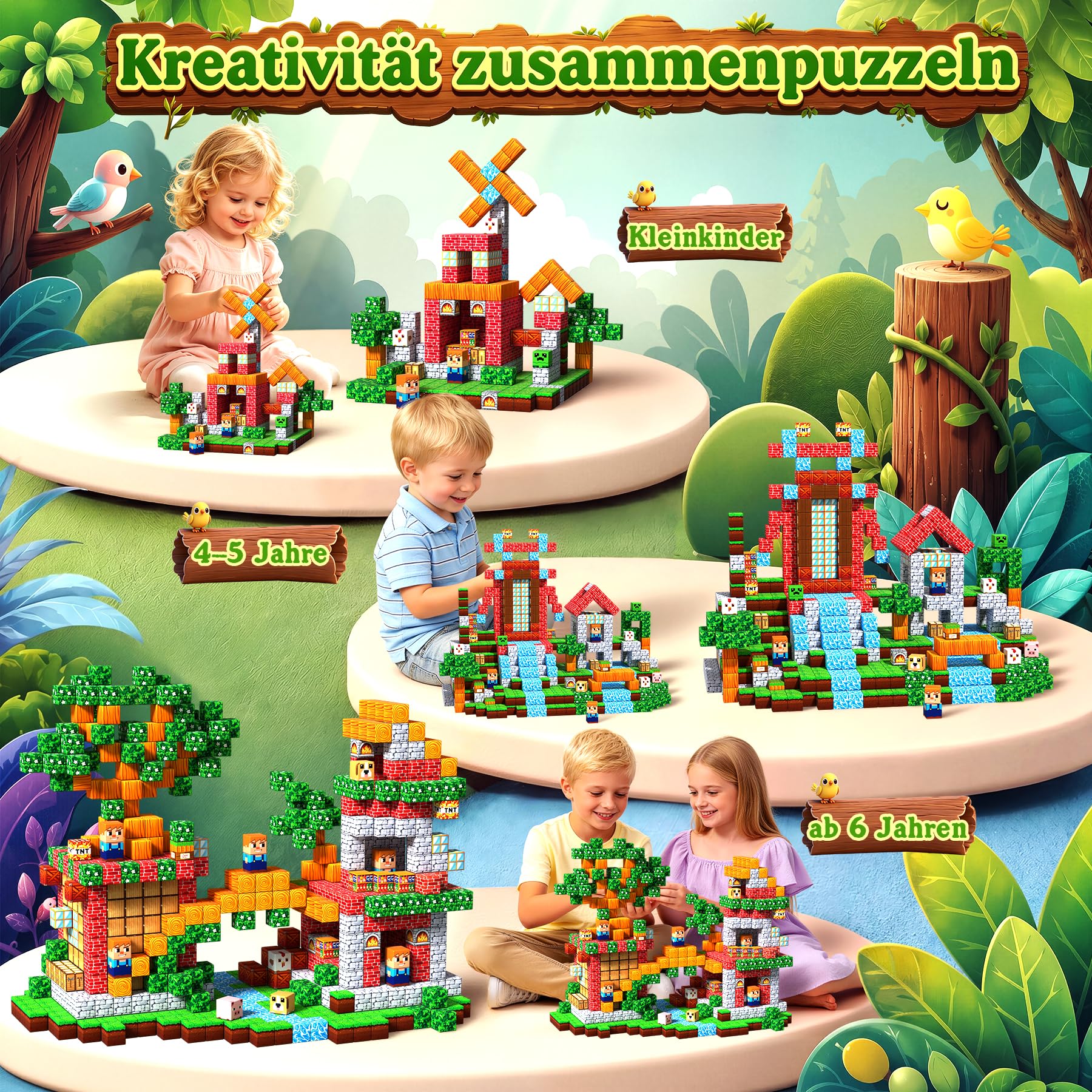 COOLJOYA Costruzioni Magnetiche per Bambini,Giocattolo Montessori Camion