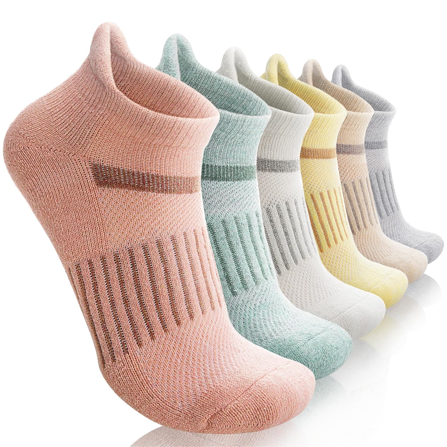 6 Pairs Merino Wool Ankle Running Hiking Socks Compression Support Breathable Thick Cushion No Show Socks for Women