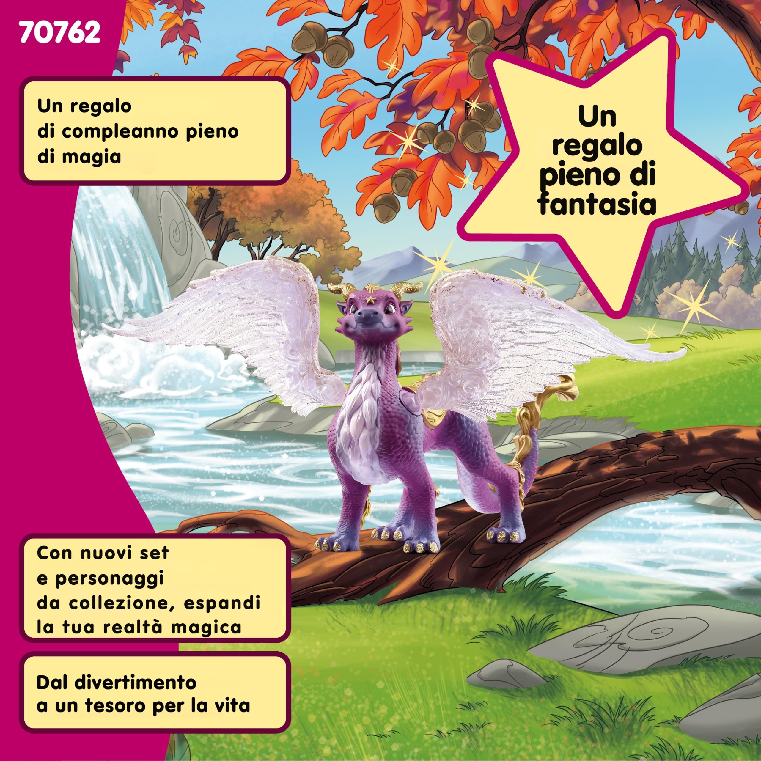 SCHLEICH BAYALA | Drago del Cielo Notturno 70762 | Figura dettagliata con Ali mobili e Trasparenti & Magnete Integrato | Idea Regalo per Bambini | Giocattolo dai 5 Anni | 15 x 10 x 18 cm