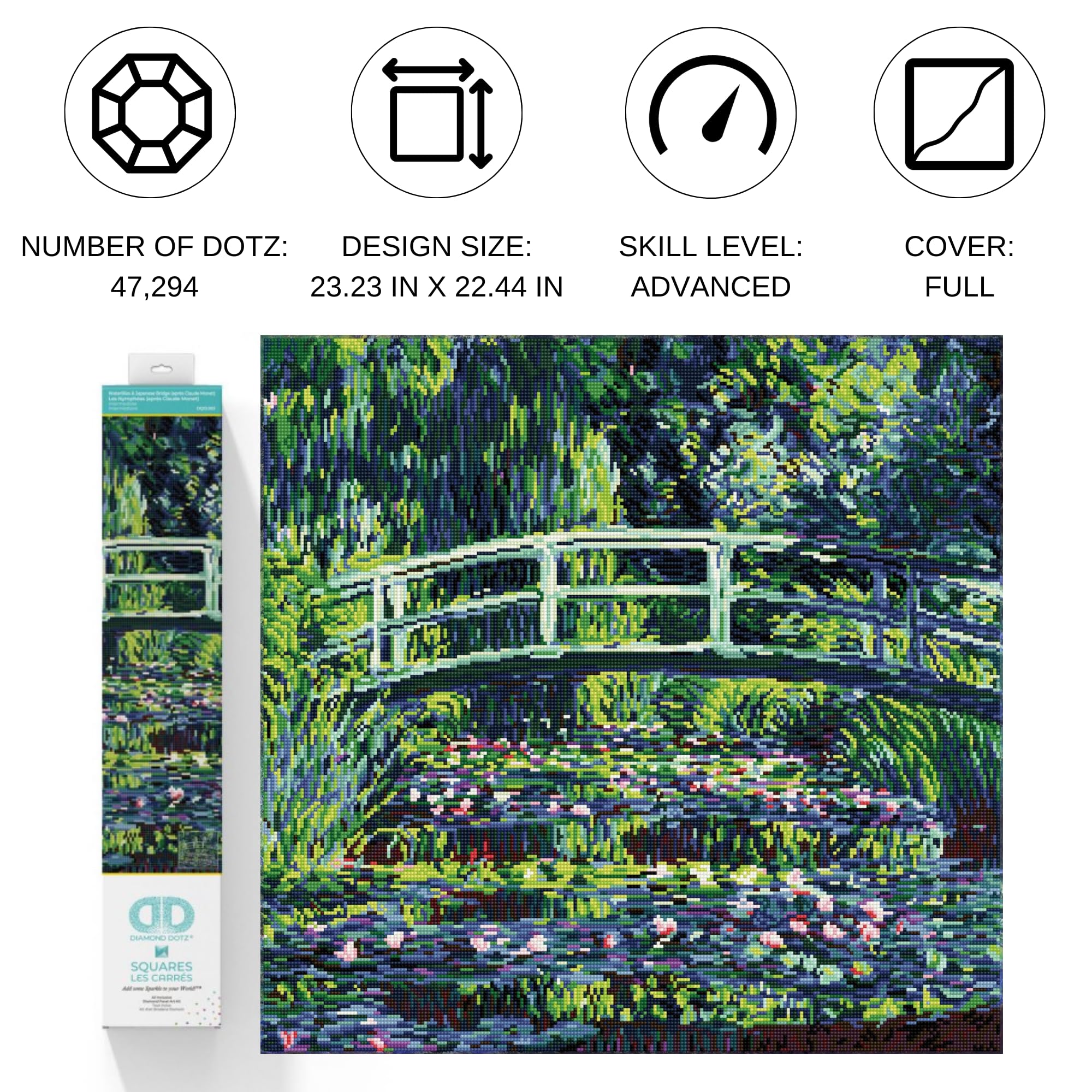 Amazon.com: DIAMOND DOTZ Water Lilies and Japanese Bridge