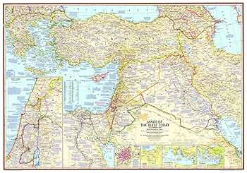 Amazon.com: National Geographic: Lands of The Bible 1967 Map