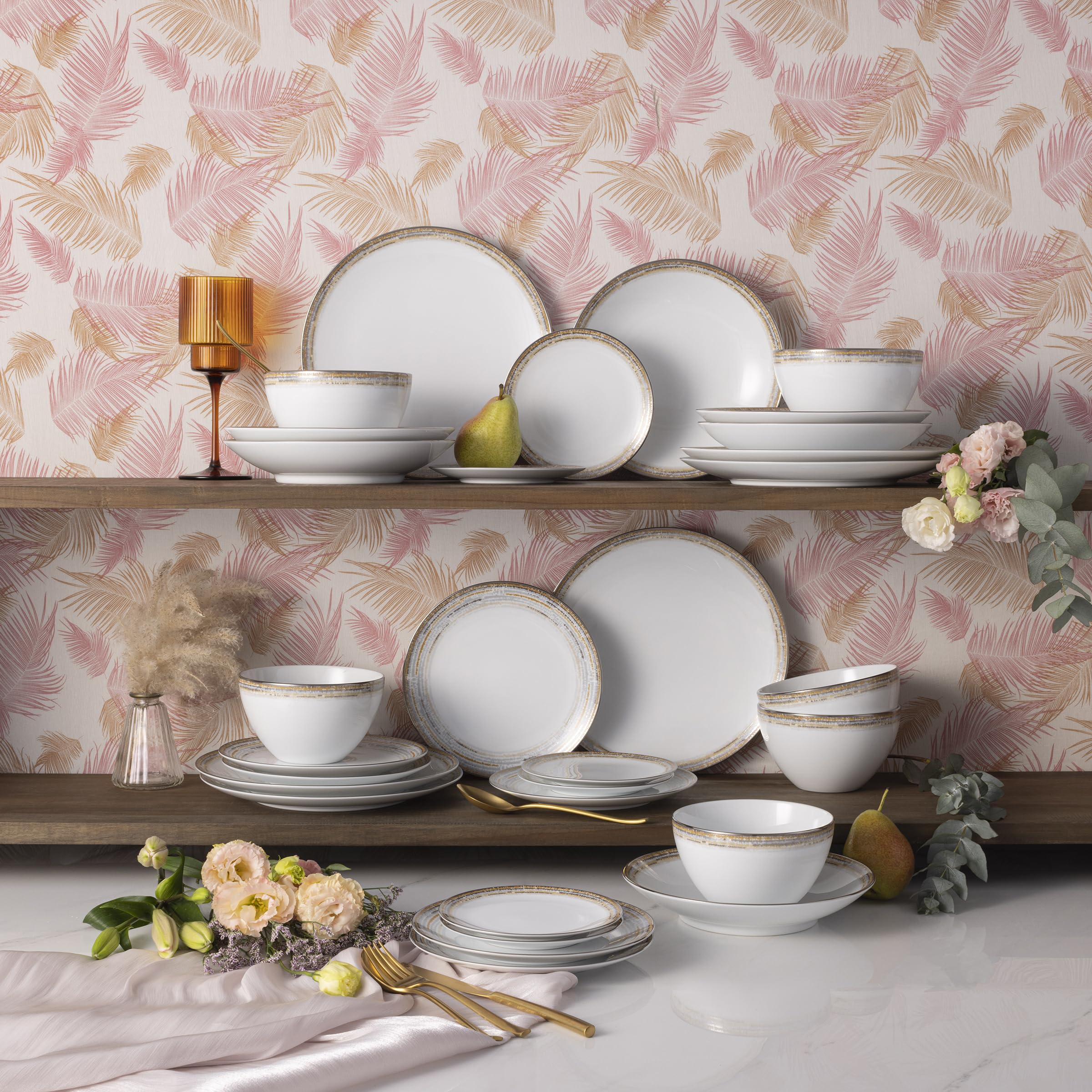 Amazon.com | Noritake Raylan 30-Piece Dinnerware Set, Service for