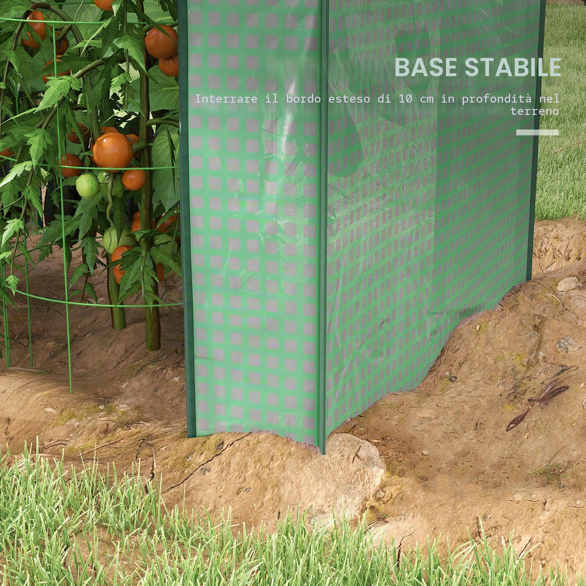 Outsunny Mini serra con 2 porte avvolgibili, 100 x 80 x 150 cm, Verde | Serra per pomodori, con fori di ventilazione, copertura in PE rinforzata, per giardino