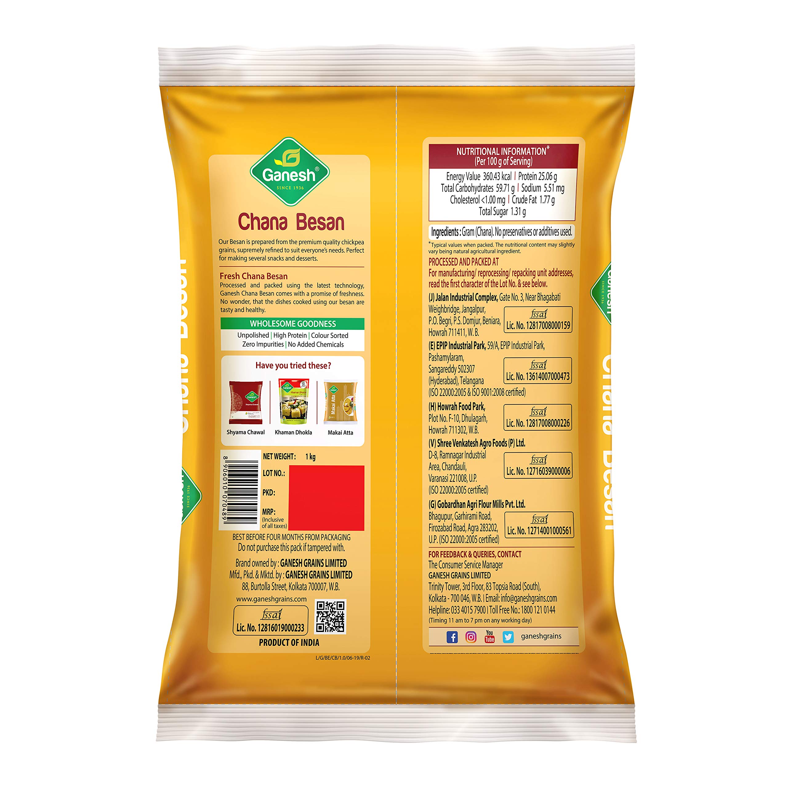 Ganesh Chana Besan Pouch, 500 gram - Image 2 thumbnail