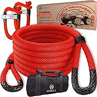 Vista 10 de MiolleGear Cuerdas de remolque de recuperación cinética para cualquier situación de recuperación (Gris/Azul, 1x30 con grilletes en D)